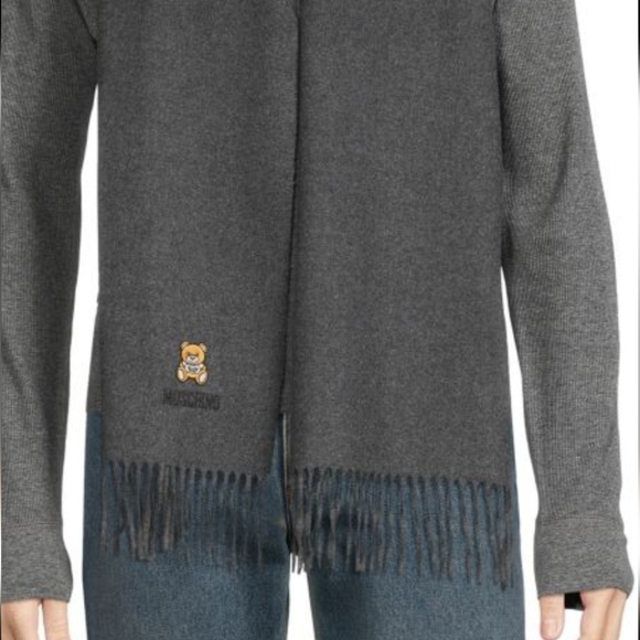 Moschino Other - MOSCHINO Embroidered Moschino Bear Wool Scarf